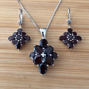 $84  Estate Designer Set Earrings & Pendant with Chain   Sterling Silver